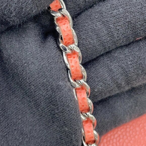 CHANEL CC Logo Chain Wallet Calfskin salmon pink A48654 - Picture 7 of 16